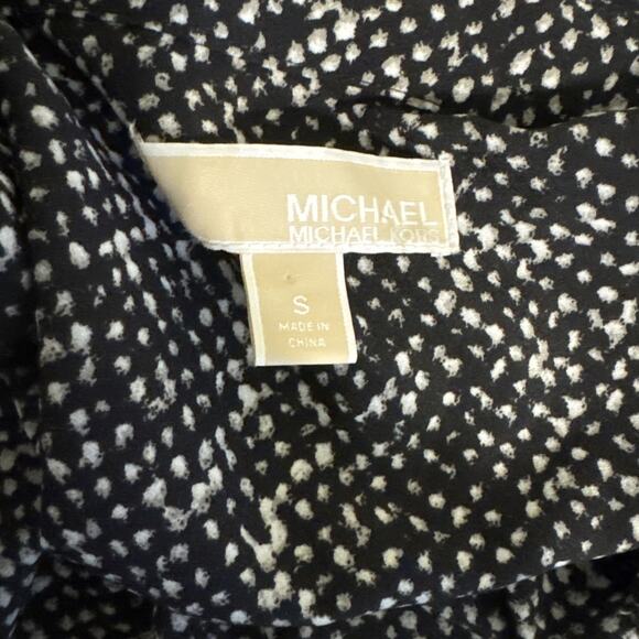 Michael Michael Kors Black Polkadot Zipped Blouse Size S - Picture 10 of 11